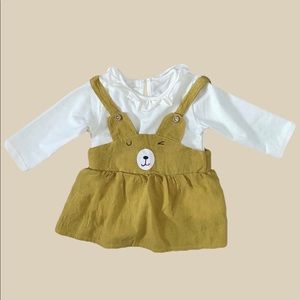 YELLOW OVERALL DRESS SET